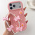 iPhone 18 Pro Macaron Color Little Daisy and Pearl Phone Case with Bracelet Chain - Pink