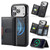 iPhone 18 Pro MAGKING K5 Series RFID Tri-fold Card Bag Detachable Magnetic Phone Case - Black