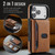 iPhone 18 Pro MAGKING K5 Series RFID Tri-fold Card Bag Detachable Magnetic Phone Case - Brown