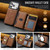 iPhone 18 Pro MAGKING K5 Series RFID Tri-fold Card Bag Detachable Magnetic Phone Case - Brown