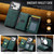iPhone 18 Pro MAGKING K5 Series RFID Tri-fold Card Bag Detachable Magnetic Phone Case - Green