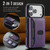 iPhone 18 Pro MAGKING K5 Series RFID Tri-fold Card Bag Detachable Magnetic Phone Case - Purple
