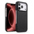 iPhone 18 Pro melkco Litchi Texture Magnetic Half Coverage Genuine Leather Phone Case - Black