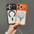iPhone 18 Pro Mirror Shield Iridescent Color Magnetic Phone Case - Red