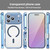 iPhone 18 Pro PC Hybrid TPU Airbag Shockproof MagSafe Phone Case - Transparent Blue
