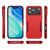 iPhone 18 Pro Pioneer Armor Heavy Duty PC + TPU Phone Case - Red+Rose Red