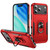 iPhone 18 Pro Pioneer Armor Heavy Duty PC + TPU Phone Case with Holder - Red+Black