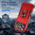 iPhone 18 Pro Pioneer Armor Heavy Duty PC + TPU Phone Case with Holder - Red+Black