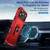 iPhone 18 Pro Pioneer Armor Heavy Duty PC + TPU Phone Case with Holder - Red+Rose Red