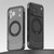 iPhone 18 Pro QN2 Skin-Friendly AirBag Magnetic Shockproof Phone Case with 360 Rotation Holder - Black