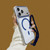 iPhone 18 Pro Question Mark Clear PC Magnetic Phone Case with Lanyard - Business Blue