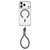 iPhone 18 Pro Question Mark Clear PC Magnetic Phone Case with Lanyard - Space Gray