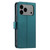 iPhone 18 Pro Ring Buckle Rhombic Leather Phone Case - Green