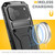 iPhone 18 Pro R-JUST Metal + Silicone + Tempered Glass Life Waterproof Phone Case with Holder - Black