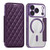 iPhone 18 Pro Shield Magsafe RFID Anti-theft Rhombus Leather Phone Case - Purple