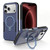 iPhone 18 Pro Shockproof Protective TPU Hybrid PC Ring Holder Magnetic Phone Case - Blue