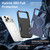 iPhone 18 Pro Shockproof Protective TPU Hybrid PC Ring Holder Magnetic Phone Case - Blue