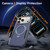 iPhone 18 Pro Shockproof Protective TPU Hybrid PC Ring Holder Magnetic Phone Case - Blue