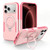 iPhone 18 Pro Shockproof Protective TPU Hybrid PC Ring Holder Magnetic Phone Case - Pink