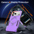 iPhone 18 Pro Shockproof Protective TPU Hybrid PC Ring Holder Magnetic Phone Case - Purple