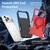 iPhone 18 Pro Shockproof Protective TPU Hybrid PC Ring Holder Magnetic Phone Case - Red