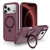 iPhone 18 Pro Shockproof Protective TPU Hybrid PC Ring Holder Magnetic Phone Case - Wine Red