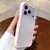 iPhone 18 Pro Silicone Frame Bumper Frosted Back Panel Phone Case - Grey Pink