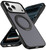 iPhone 18 Pro Skin Feel Revolving Kickstand Magnetic Phone Case - Black