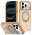 iPhone 18 Pro Skin Feel Revolving Kickstand Magnetic Phone Case - Gold