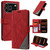 iPhone 18 Pro Skin Feel Splicing Leather Phone Case - Red