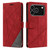 iPhone 18 Pro Skin Feel Splicing Leather Phone Case - Red