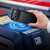 iPhone 18 Pro Sliding Card Slot PC Hybrid TPU Phone Case - Dark Blue