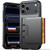 iPhone 18 Pro Sliding Card Slot PC Hybrid TPU Phone Case - Grey