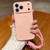 iPhone 18 Pro Solid Color Liquid Silicone Magnetic Phone Case with Lanyard - Pink