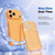 iPhone 18 Pro Sparkling Diamond Glitter Airbag Phone Case - Orange