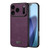 iPhone 18 Pro SULADA Shockproof TPU Hybrid Handmade Leather Precise Hole Phone Case - Purple