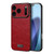 iPhone 18 Pro SULADA Shockproof TPU Hybrid Handmade Leather Precise Hole Phone Case - Red