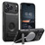 iPhone 18 Pro Suteni G2 Magsafe Oil Wax Leather Back Phone Case with Holder - Black