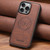 iPhone 18 Pro Suteni G5 Litchi Leather Magnetic MagSafe Phone Case - Brown