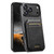 iPhone 18 Pro Suteni H02 Leather Wallet Stand Back Phone Case - Black