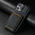 iPhone 18 Pro Suteni H02 Leather Wallet Stand Back Phone Case - Black