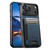 iPhone 18 Pro Suteni H03 Litchi Leather Card Bag Stand Back Phone Case - Blue