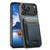 iPhone 18 Pro Suteni H03 Oil Wax Leather Wallet Stand Back Phone Case - Blue