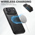 iPhone 18 Pro Suteni H15 MagSafe Oil Eax Leather Detachable Wallet Back Phone Case - Black