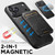 iPhone 18 Pro Suteni H15 MagSafe Oil Eax Leather Detachable Wallet Back Phone Case - Black