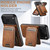 iPhone 18 Pro Suteni H15 MagSafe Oil Eax Leather Detachable Wallet Back Phone Case - Brown