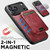 iPhone 18 Pro Suteni H15 MagSafe Oil Eax Leather Detachable Wallet Back Phone Case - Red