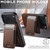 iPhone 18 Pro Suteni H17 Cross Grain Leather MagSafe Detachable Wallet Phone Case - Brown