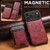 iPhone 18 Pro Suteni H17 Oil Eax Leather MagSafe Detachable Wallet Phone Case - Red