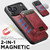 iPhone 18 Pro Suteni H17 Oil Eax Leather MagSafe Detachable Wallet Phone Case - Red